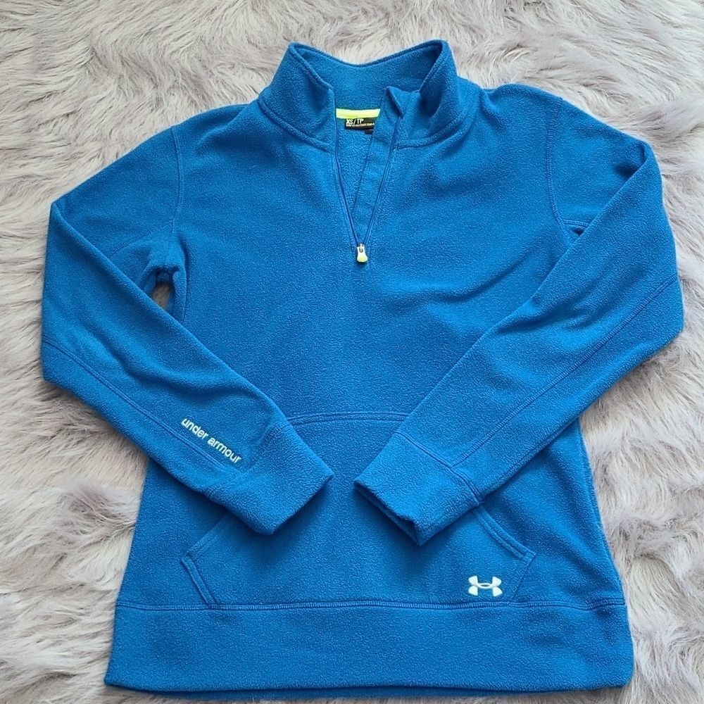 Under Armour womens quarter zip semi fitted blue fleece size xs‎